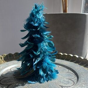 Vintage Peacock Feather Decorative Tree